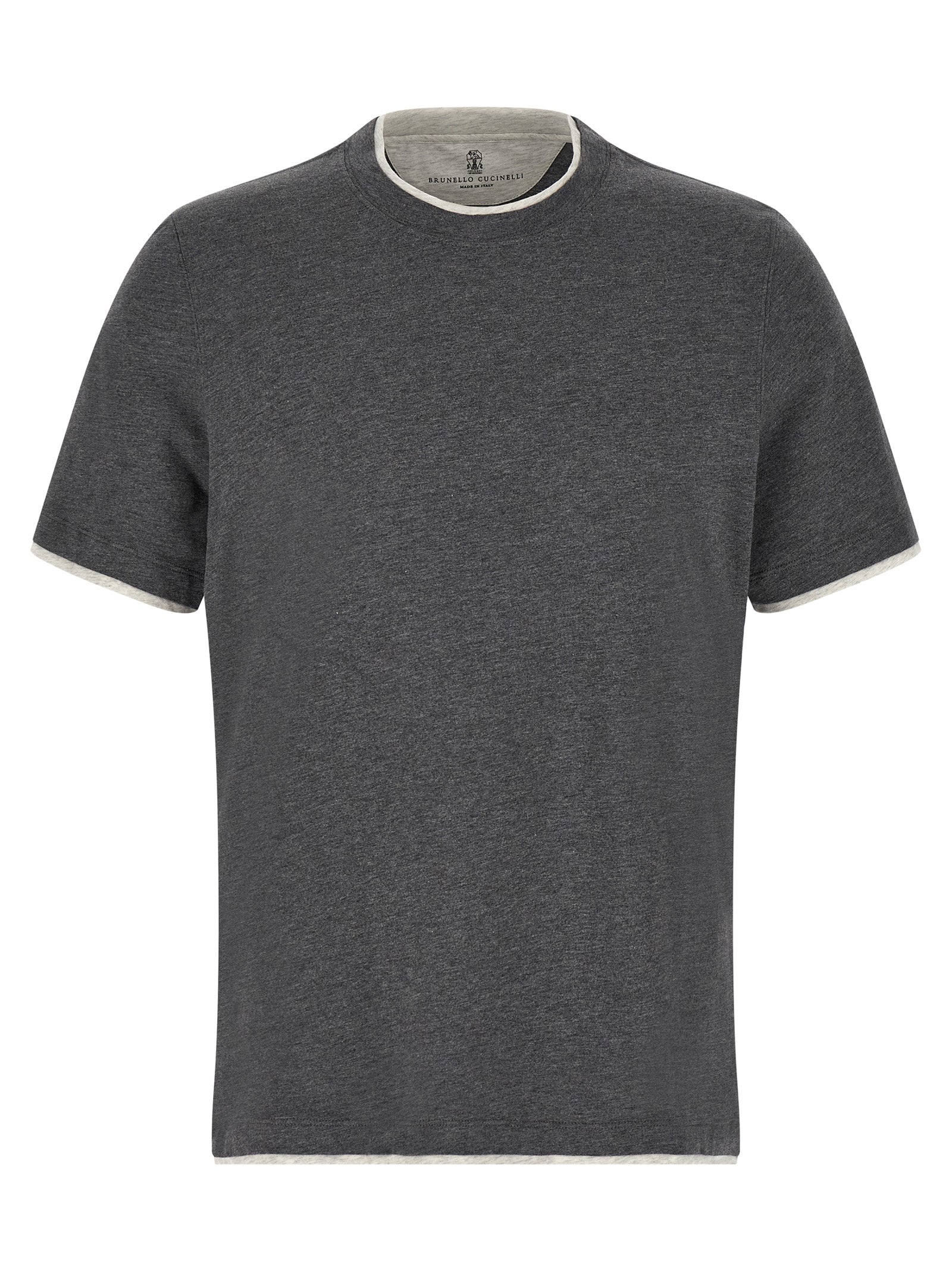 Brunello Cucinelli Gray Cotton T-Shirt Brunello Cucinelli
