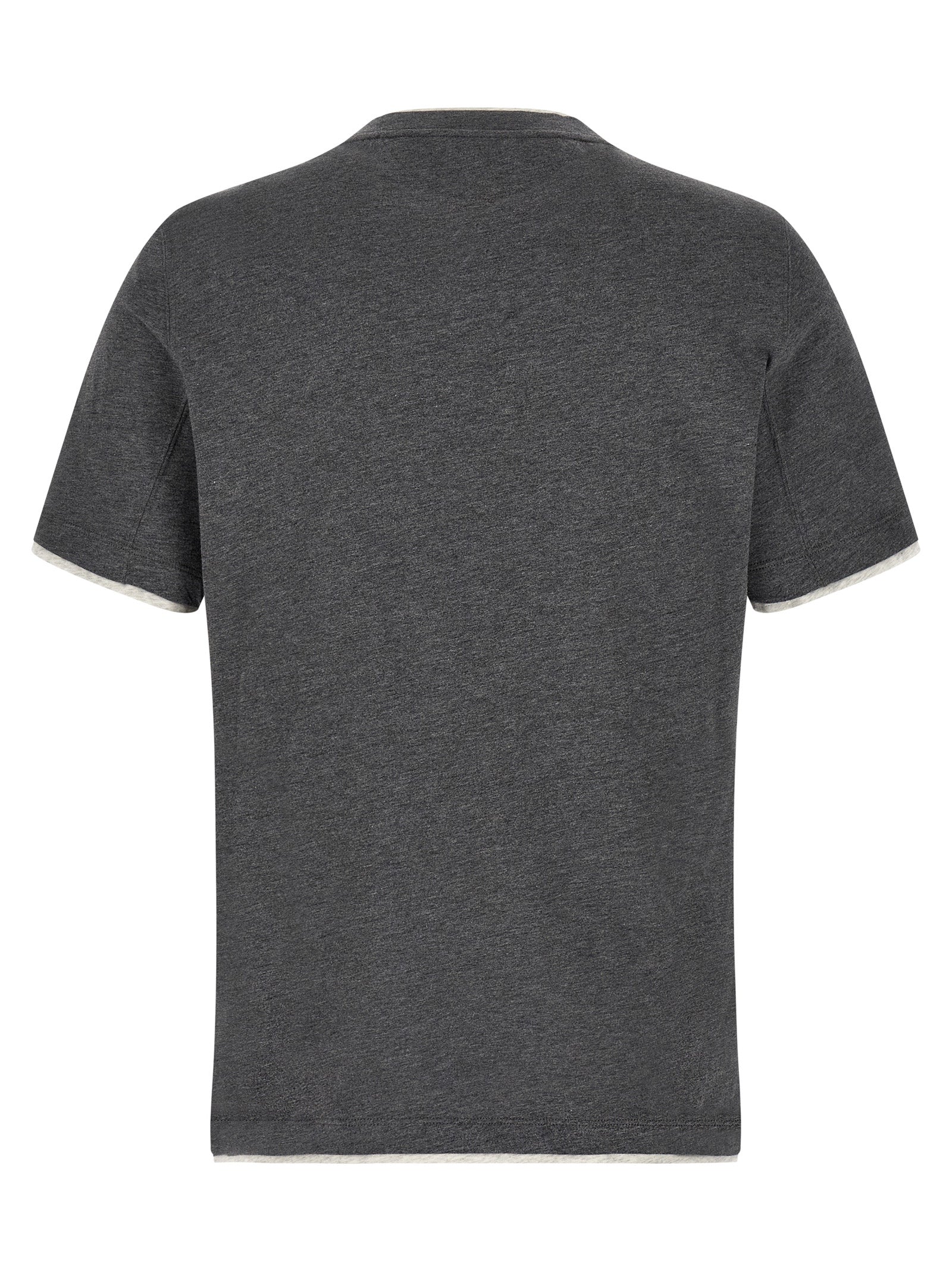 Brunello Cucinelli Gray Cotton T-Shirt Brunello Cucinelli