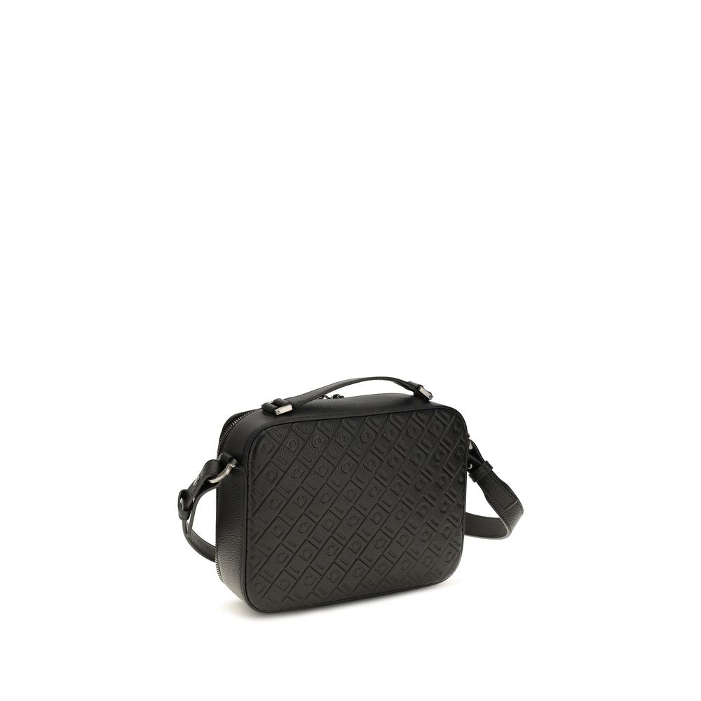 Ferragamo Black Calf Leather Bos Taurus Shoulder Bag Ferragamo