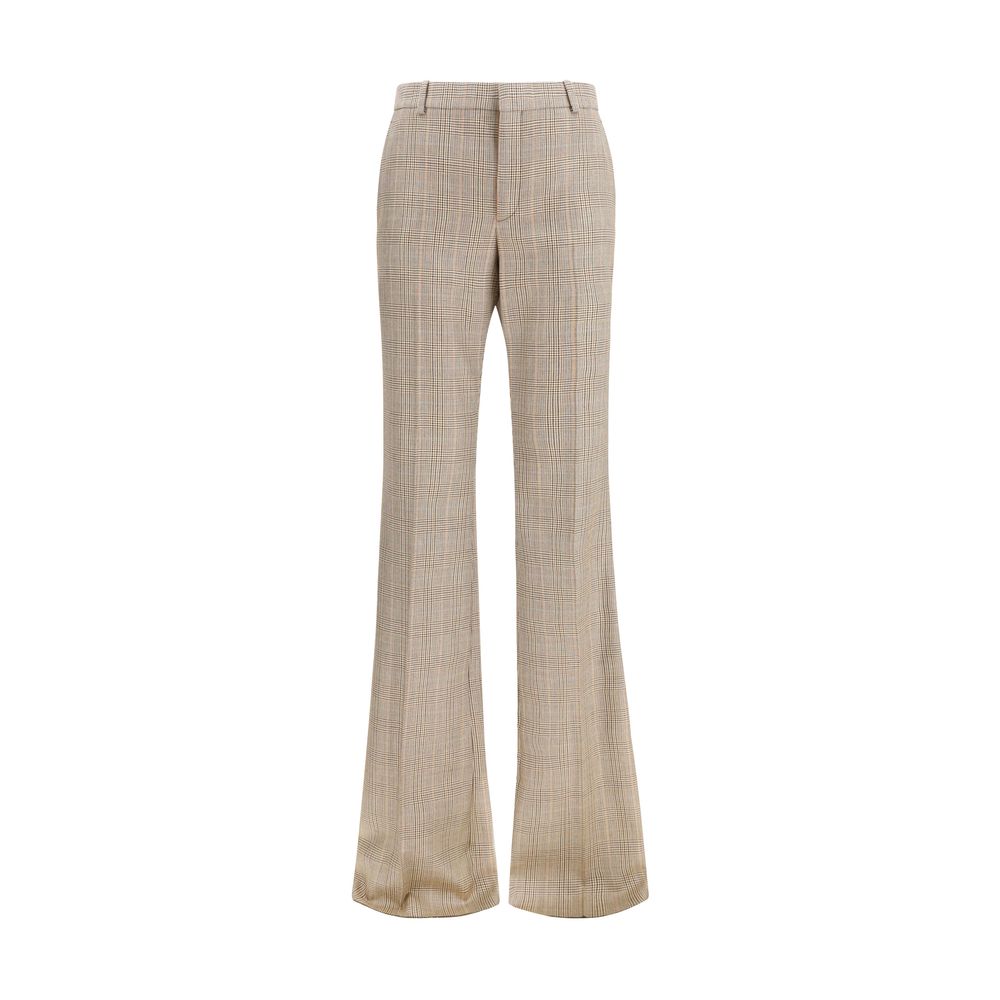 Saint Laurent Beige Wool Oves Aries Flared Pants Saint Laurent