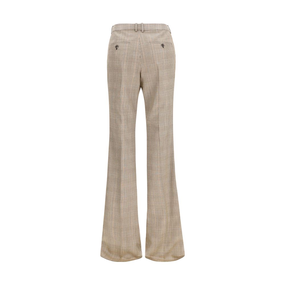 Saint Laurent Beige Wool Oves Aries Flared Pants Saint Laurent