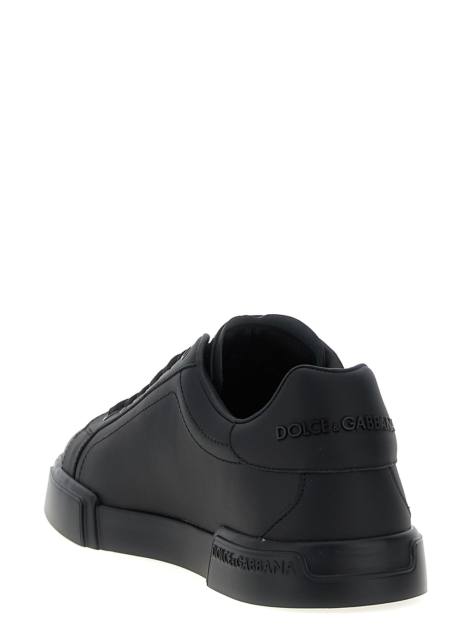 Dolce & Gabbana Black Calfskin Low Top Sneakers Dolce & Gabbana