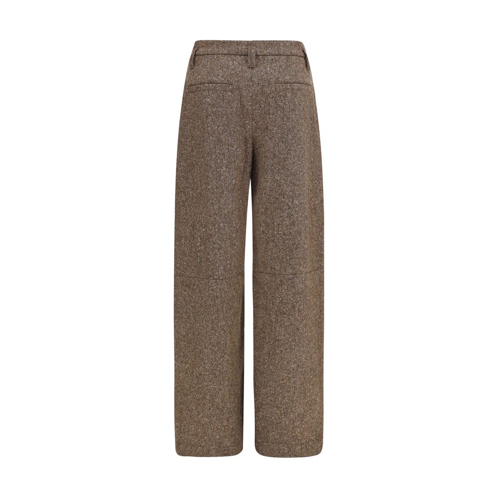 Brunello Cucinelli Brown Wool Oves Aries Casual Pants Brunello Cucinelli