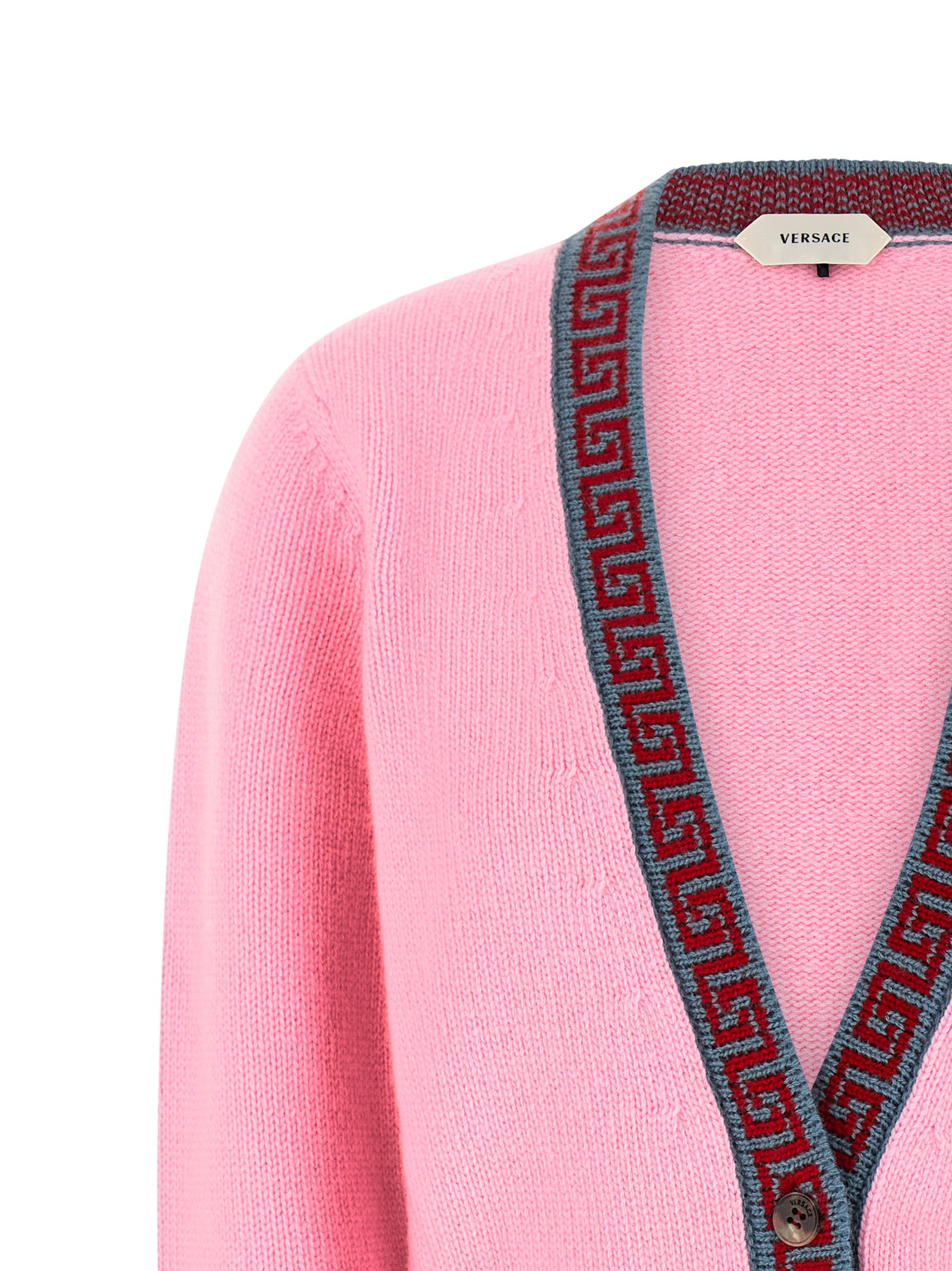 Versace Multicolor Virgin Wool Cardigan Versace