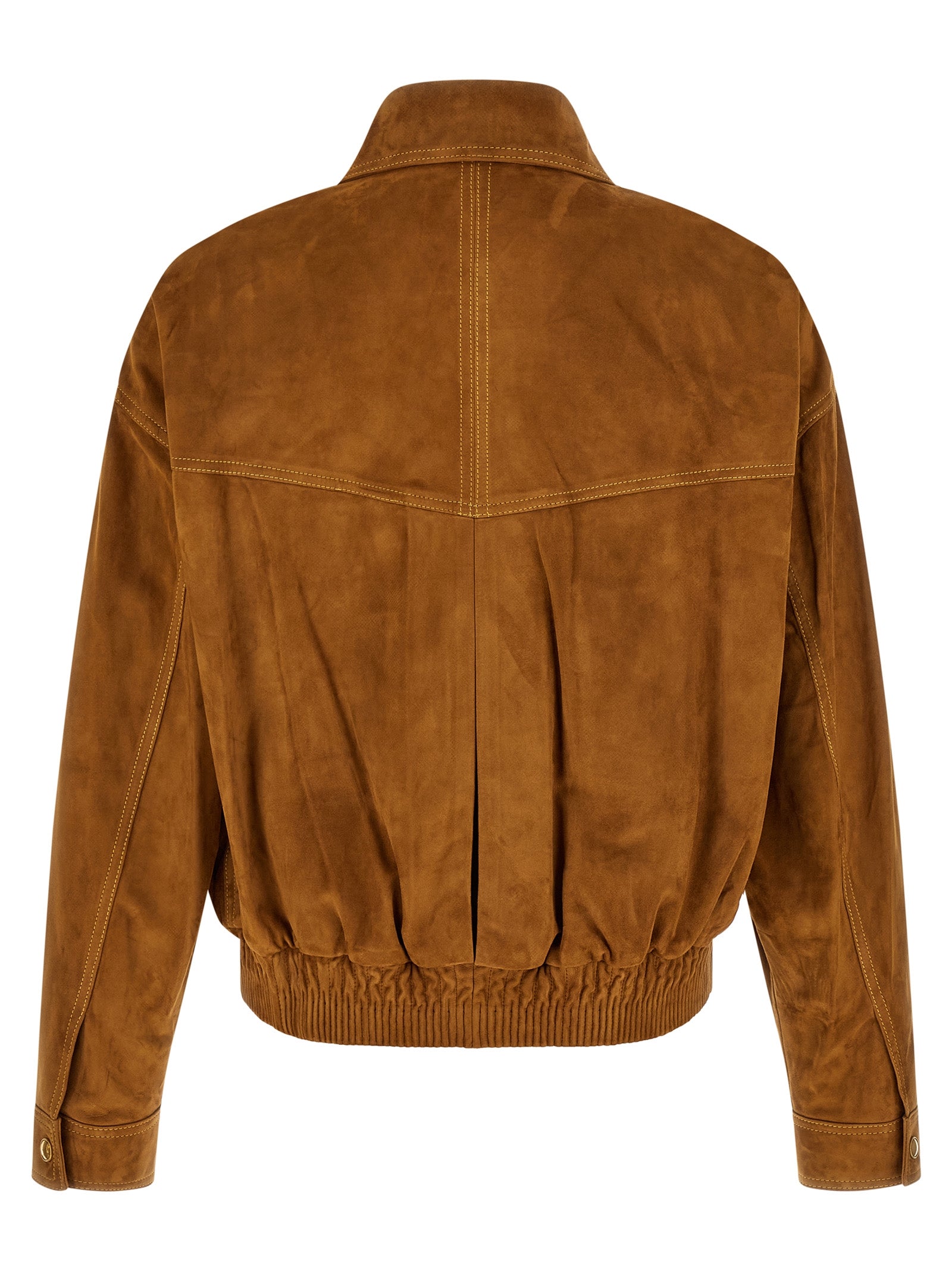 Versace Brown Lamb Leather Leather Jacket Versace