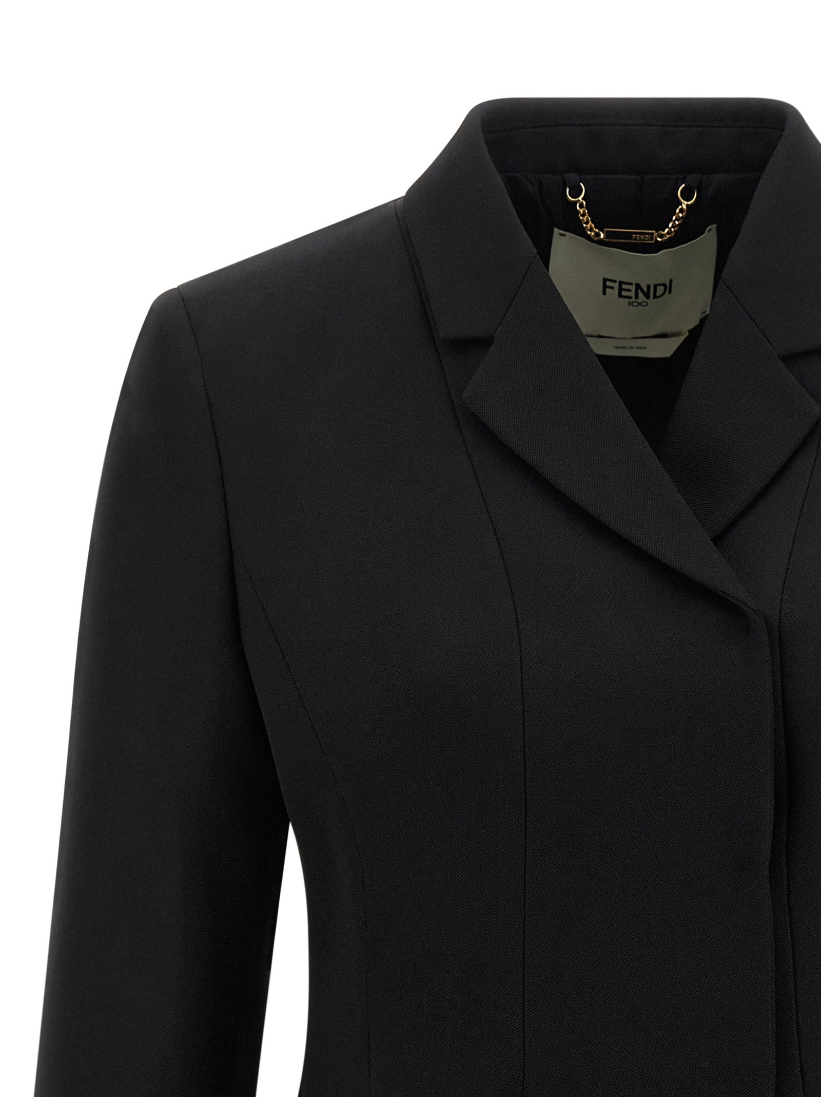 Fendi Black Virgin Wool Blazer Fendi