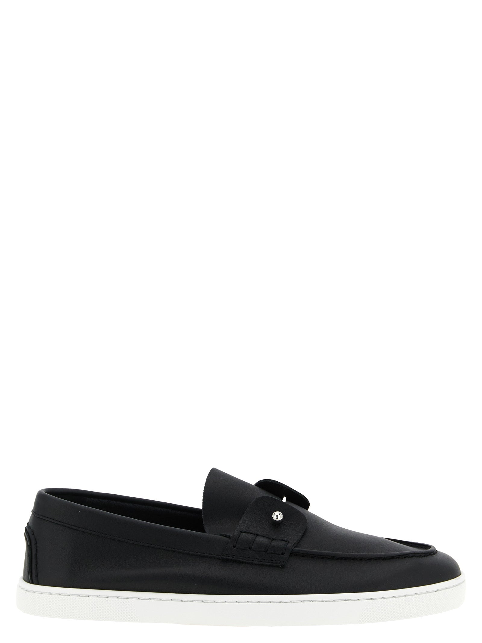Christian Louboutin Black Calfskin Slip-On Loafers Christian Louboutin