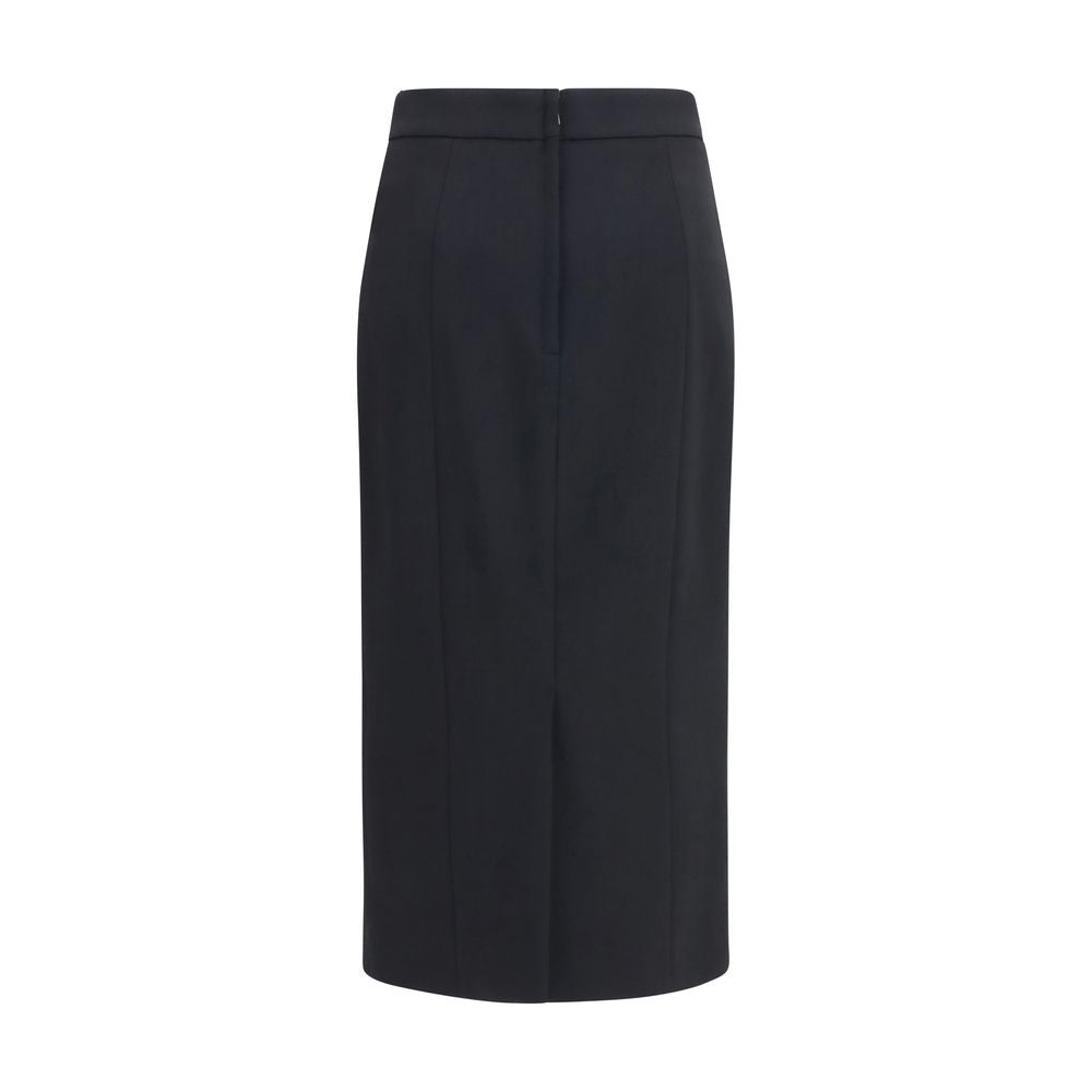 Dolce & Gabbana Black Wool Oves Aries Long Skirt Dolce & Gabbana