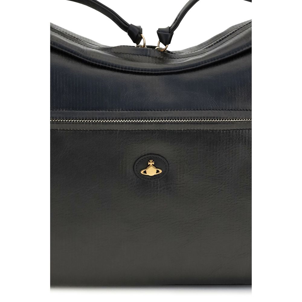 Vivienne Westwood Black Calf Leather Bos Taurus Shoulder Bag Vivienne Westwood