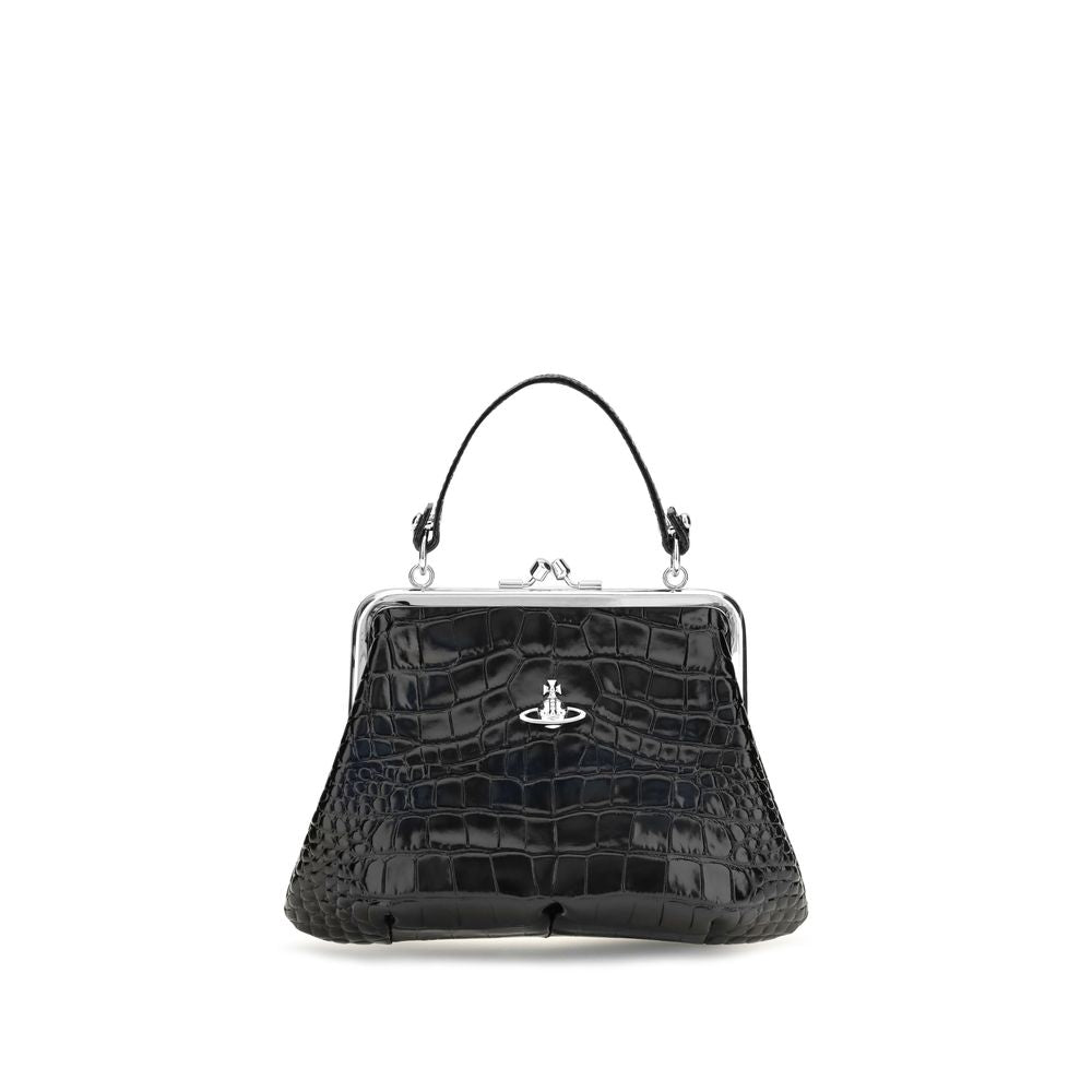 Vivienne Westwood Black Calf Leather Bos Taurus Shoulder Bag Vivienne Westwood