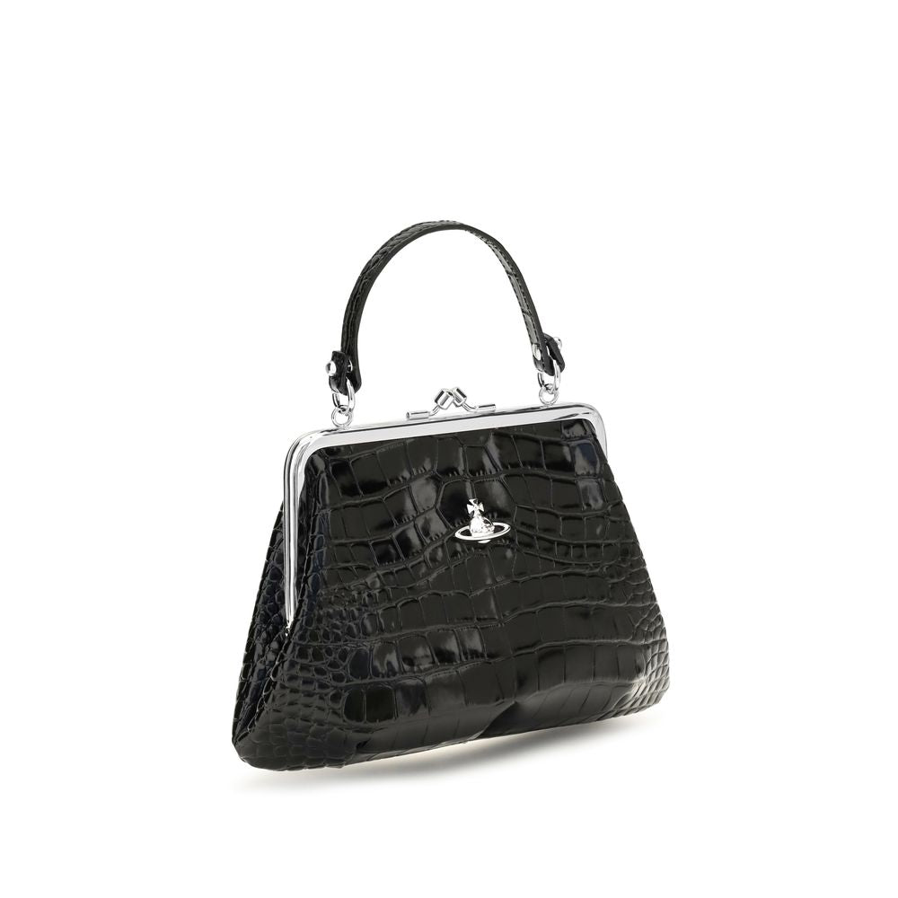 Vivienne Westwood Black Calf Leather Bos Taurus Shoulder Bag Vivienne Westwood