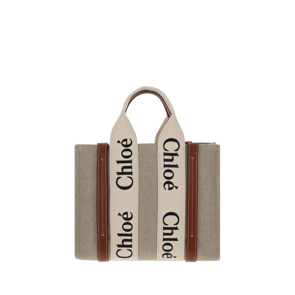 Chloé Brown Linen Handbag Chloé