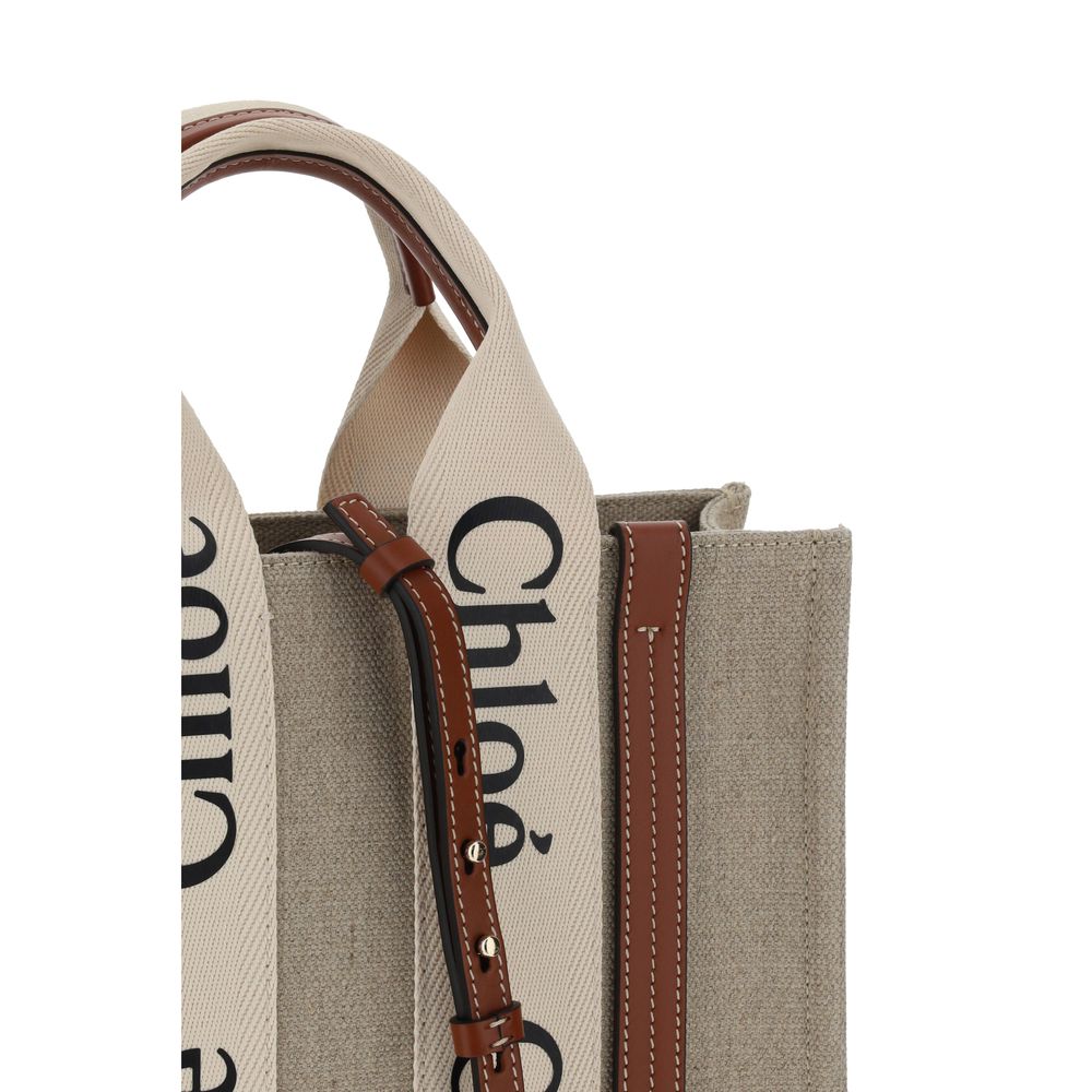 Chloé Brown Linen Handbag Chloé
