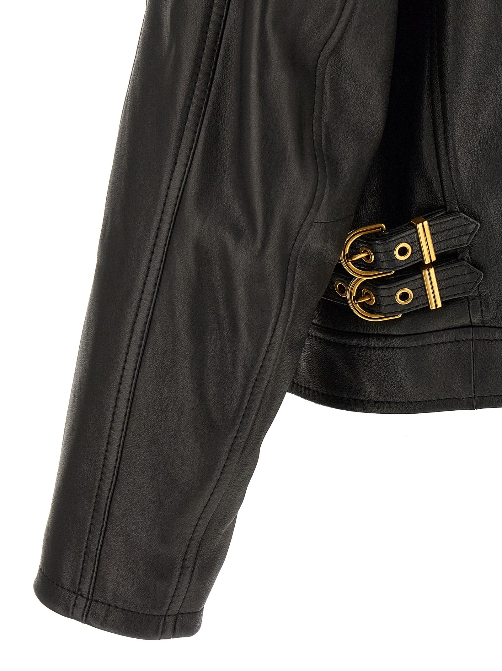 Versace Black Lamb Leather Leather Jacket Versace