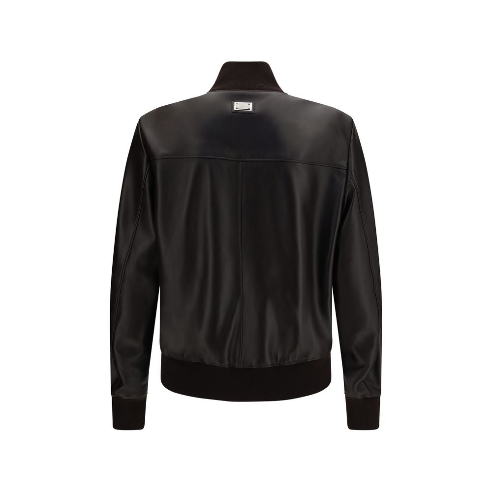 Dolce & Gabbana Brown Lamb Ovis Aries Aries Leather Jacket Dolce & Gabbana