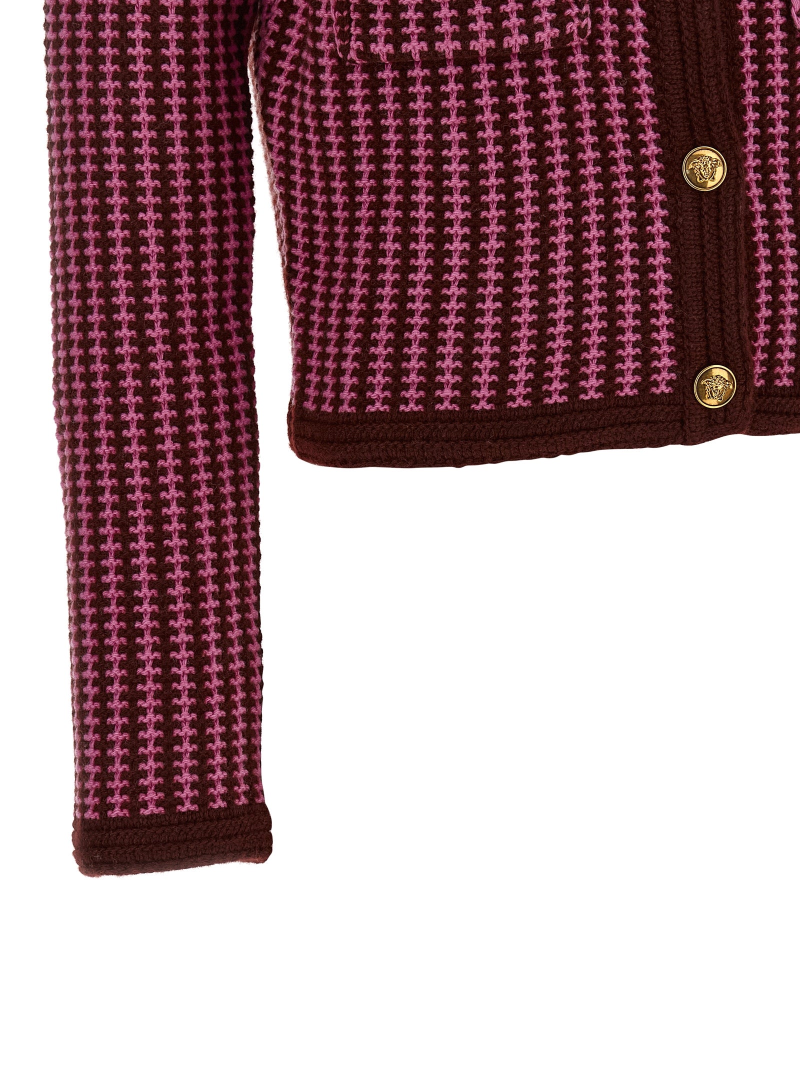 Versace Multicolor Virgin Wool Cardigan Versace