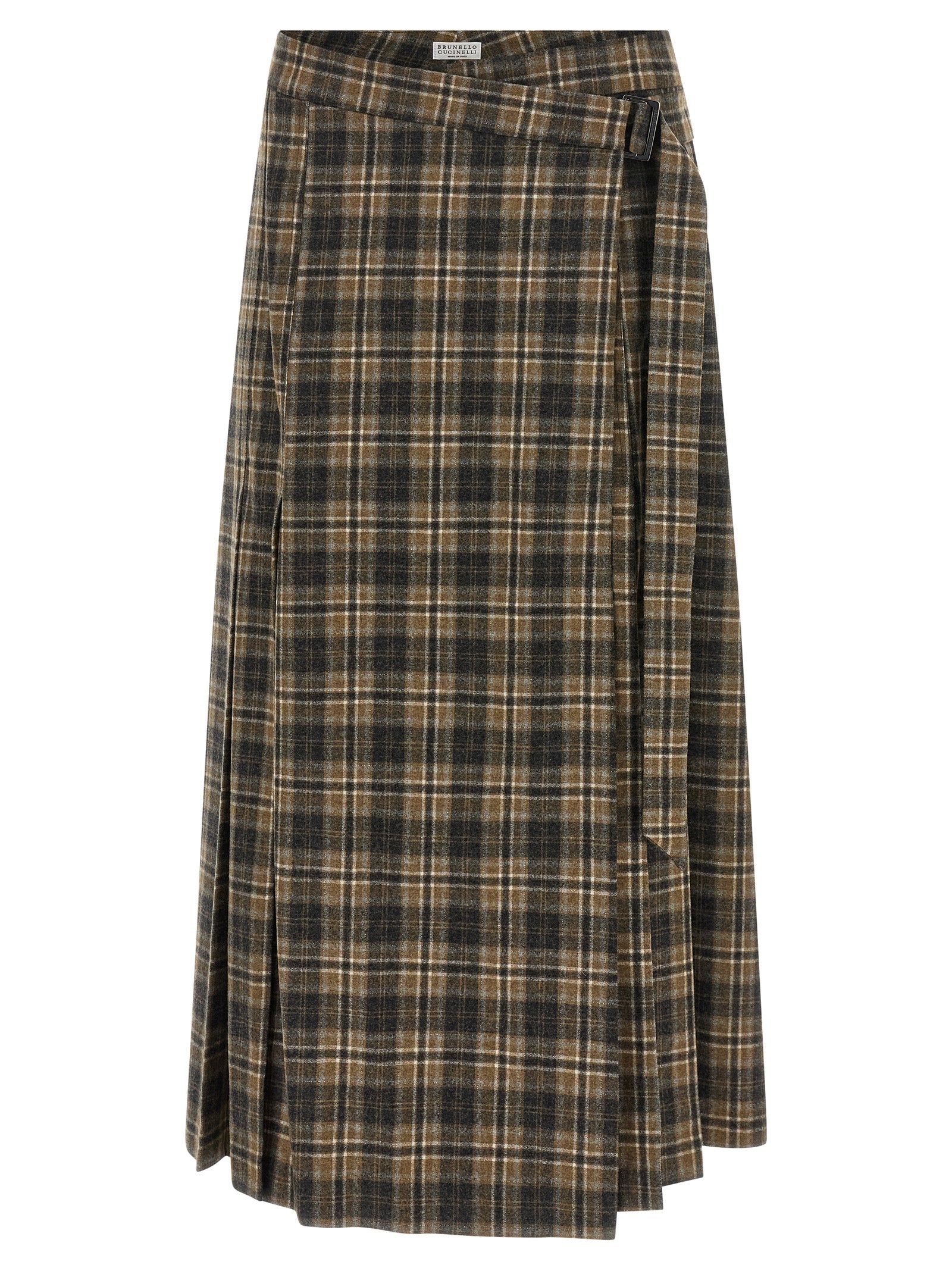 Brunello Cucinelli Brown Virgin Wool Mini Skirt Brunello Cucinelli