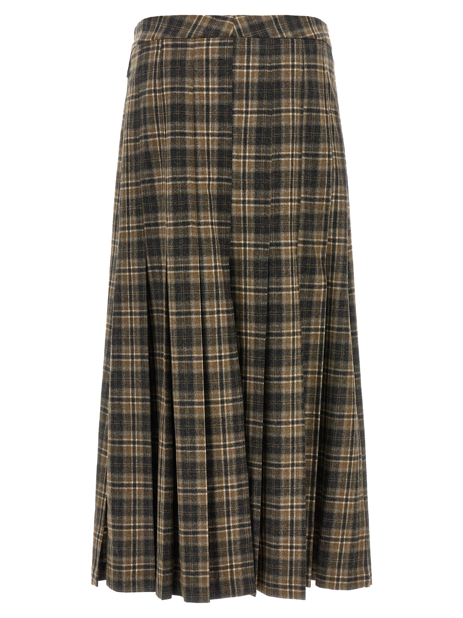 Brunello Cucinelli Brown Virgin Wool Mini Skirt Brunello Cucinelli