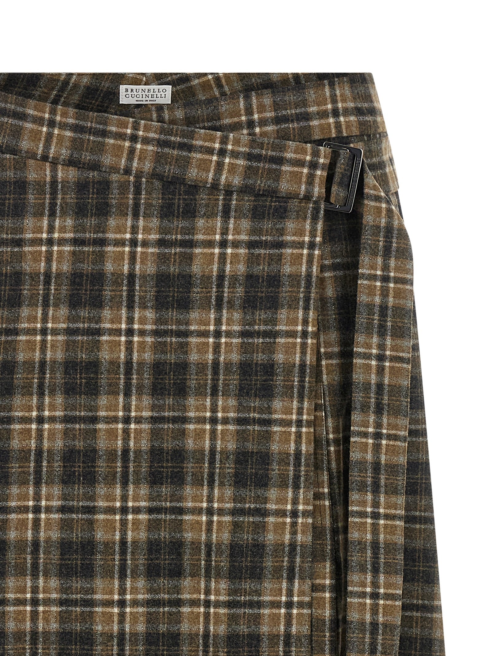 Brunello Cucinelli Brown Virgin Wool Mini Skirt Brunello Cucinelli