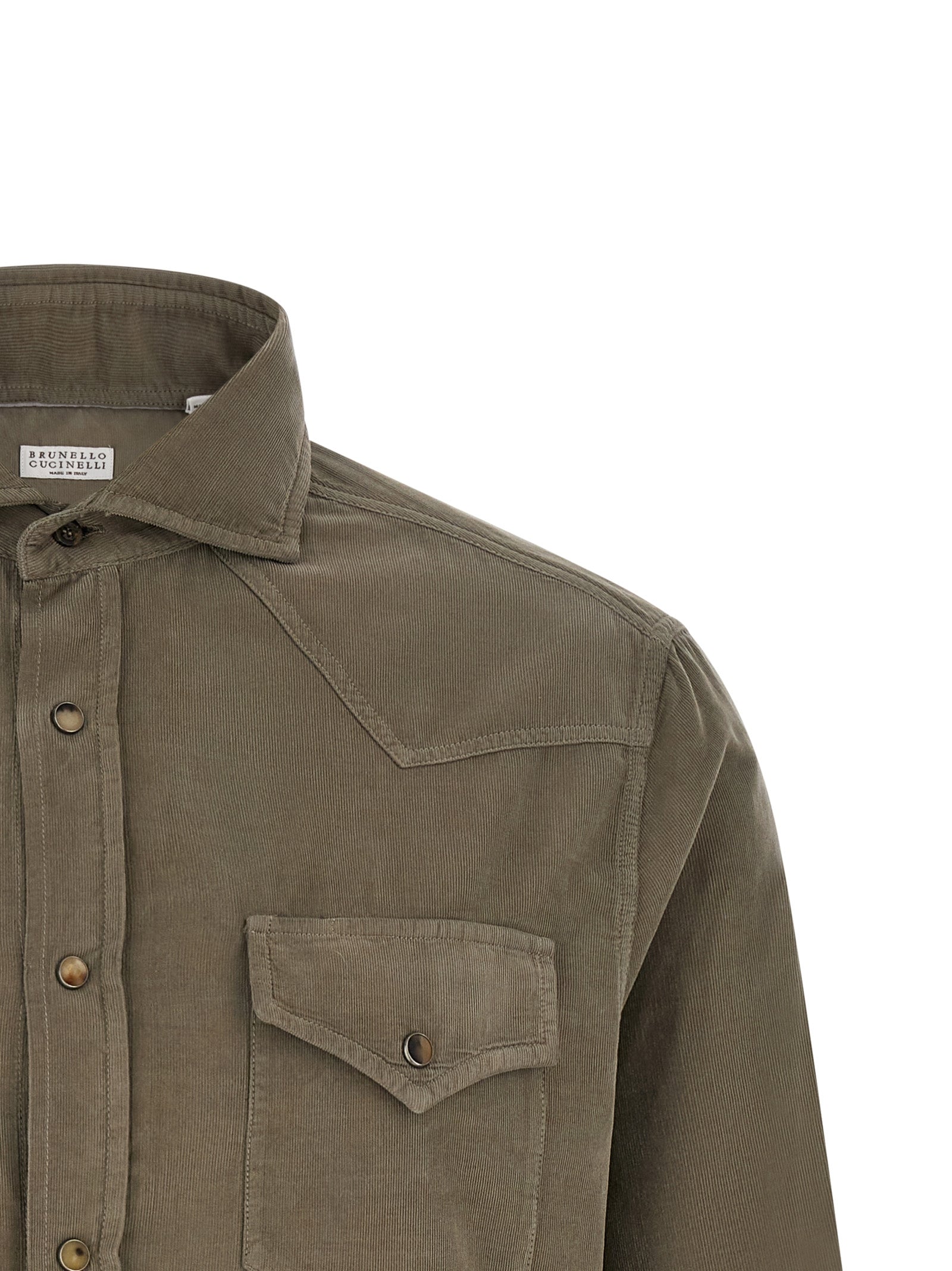 Brunello Cucinelli Bicolor Cotton Blouse Brunello Cucinelli