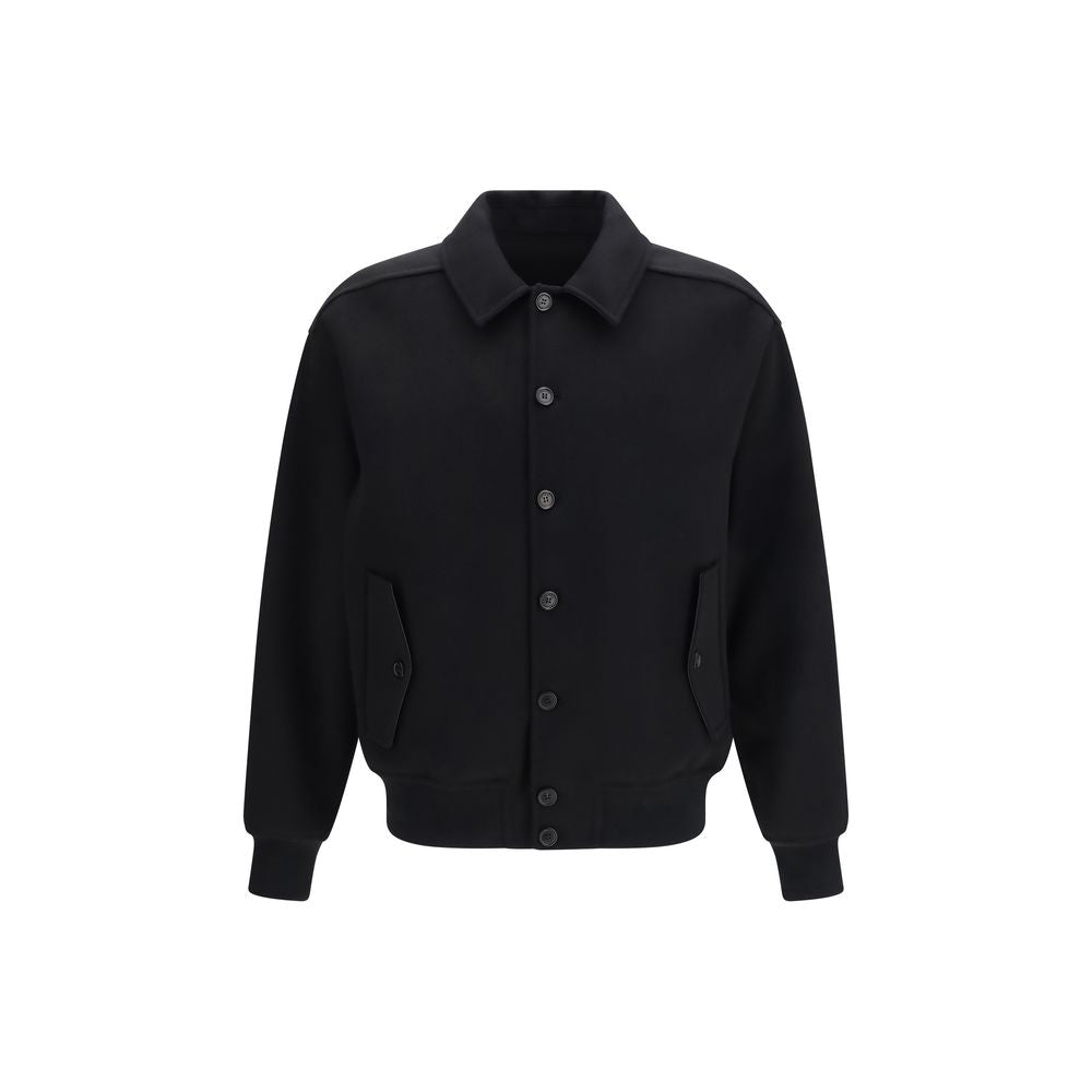 Ferragamo Black Wool Oves Aries Biker Jacket Ferragamo