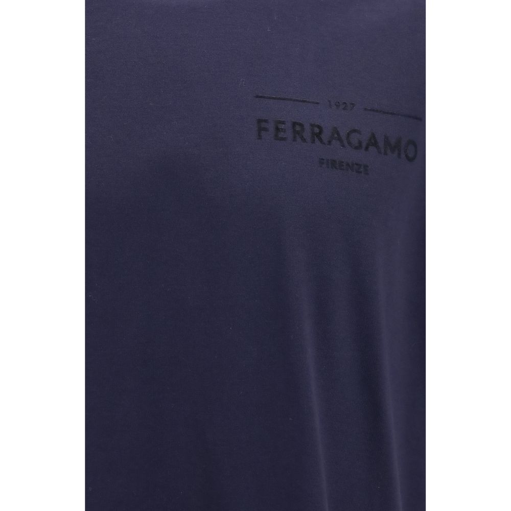 Ferragamo Blue Cotton T-Shirt Ferragamo