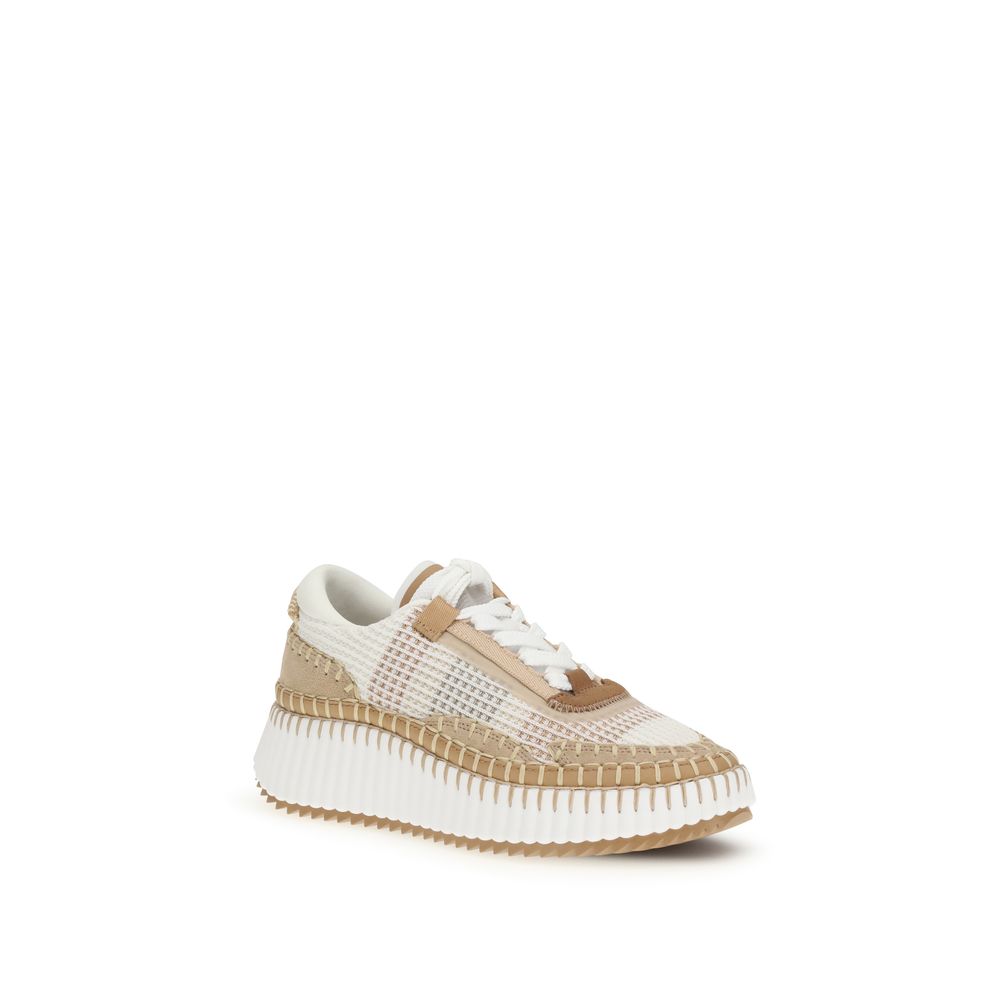 Chloé Beige Nylon Athletic Sneakers Chloé