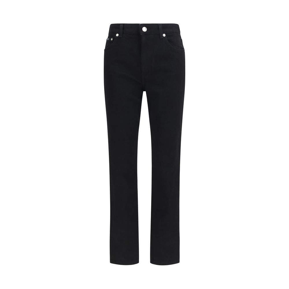 Dolce & Gabbana Black Cotton Straight-Leg Jeans Dolce & Gabbana