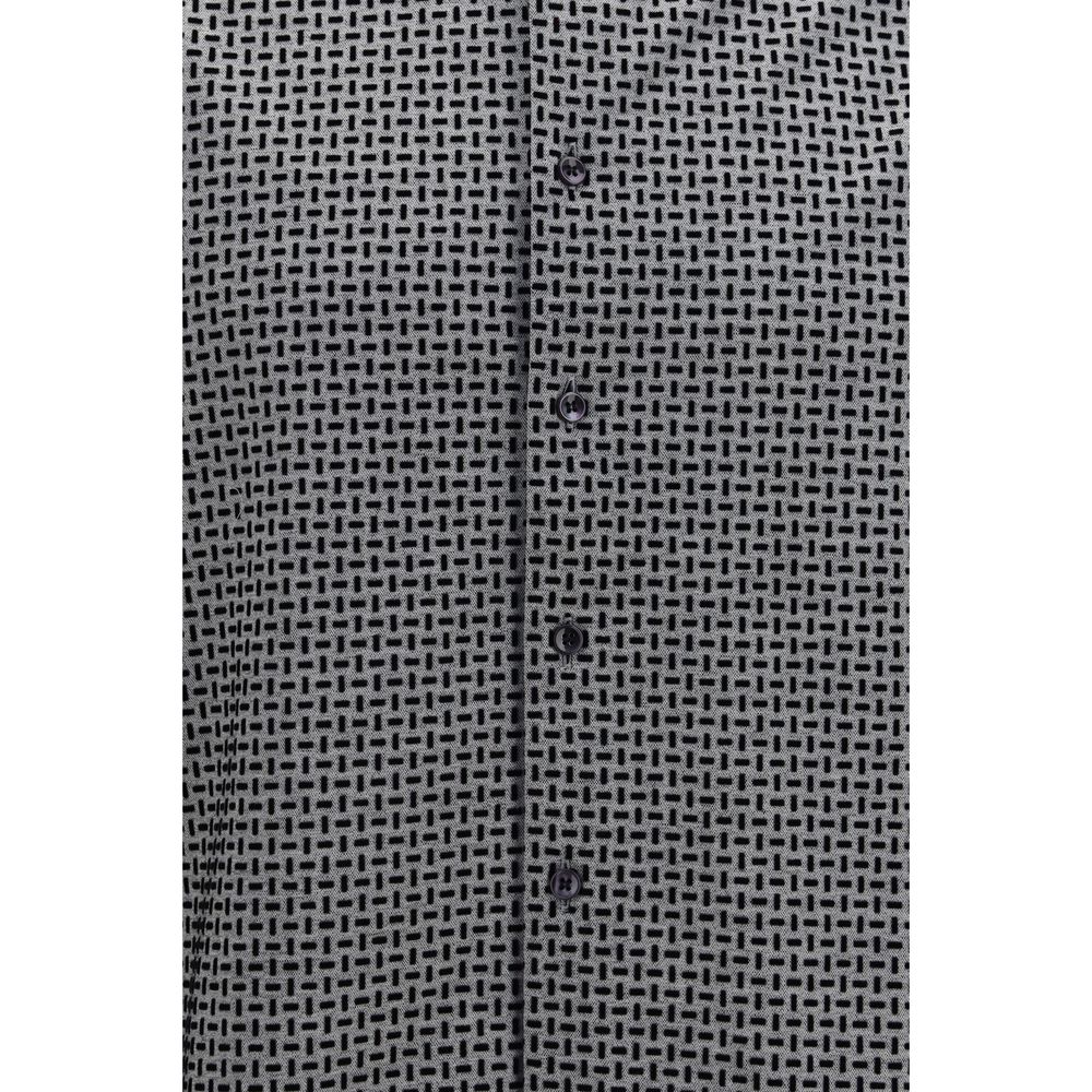 Giorgio Armani Gray Cotton Pattern Shirt Giorgio Armani