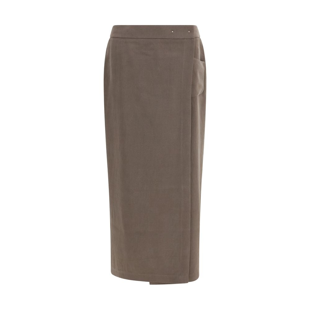 Giorgio Armani Brown Silk Long Skirt Giorgio Armani