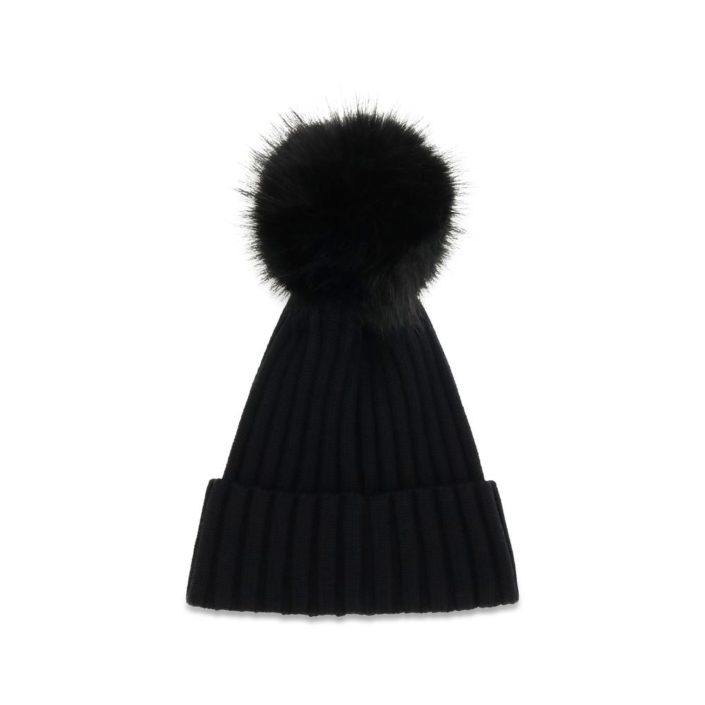 Moncler Black Wool Oves Aries Beanie Moncler