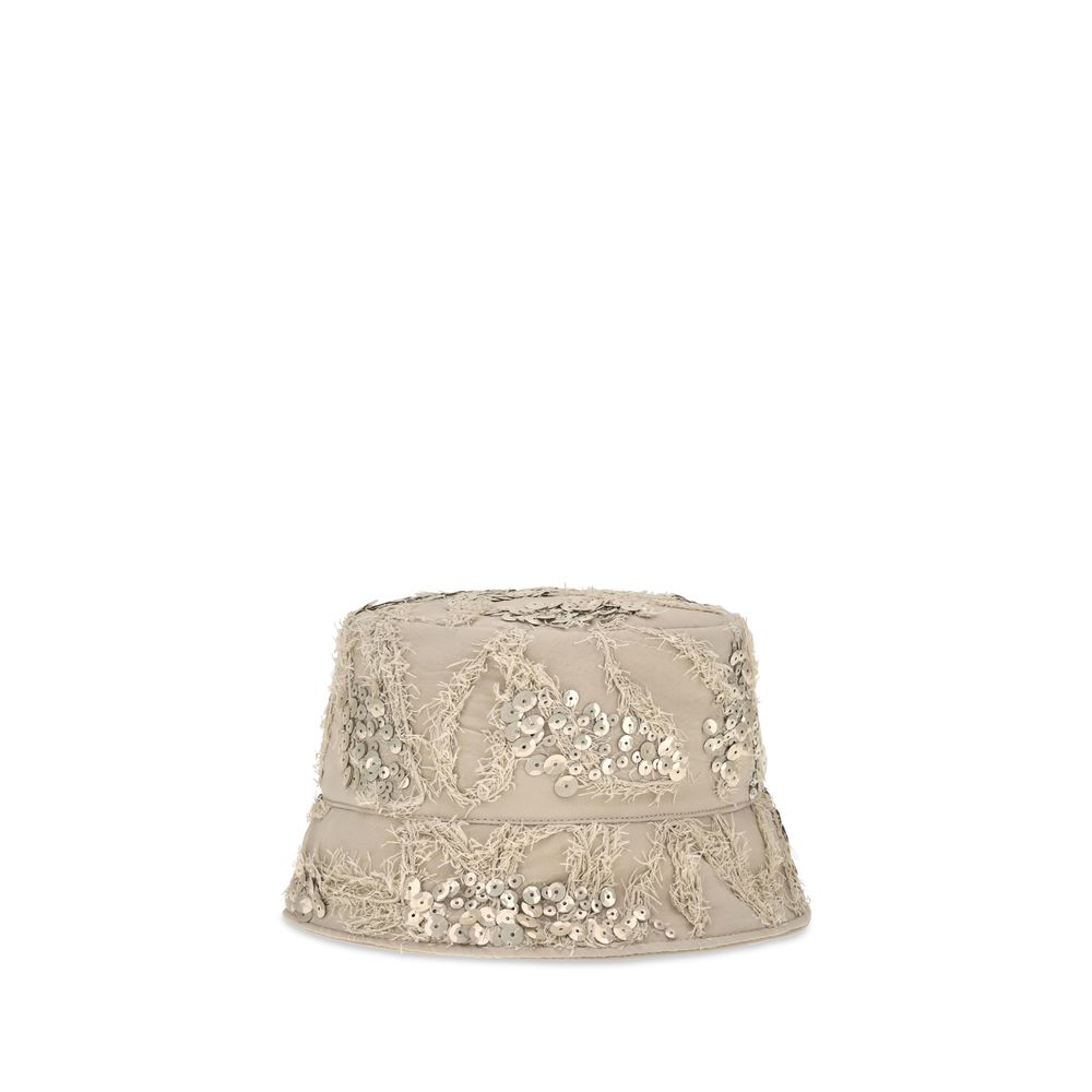 Brunello Cucinelli Beige Silk Bucket Hat Brunello Cucinelli