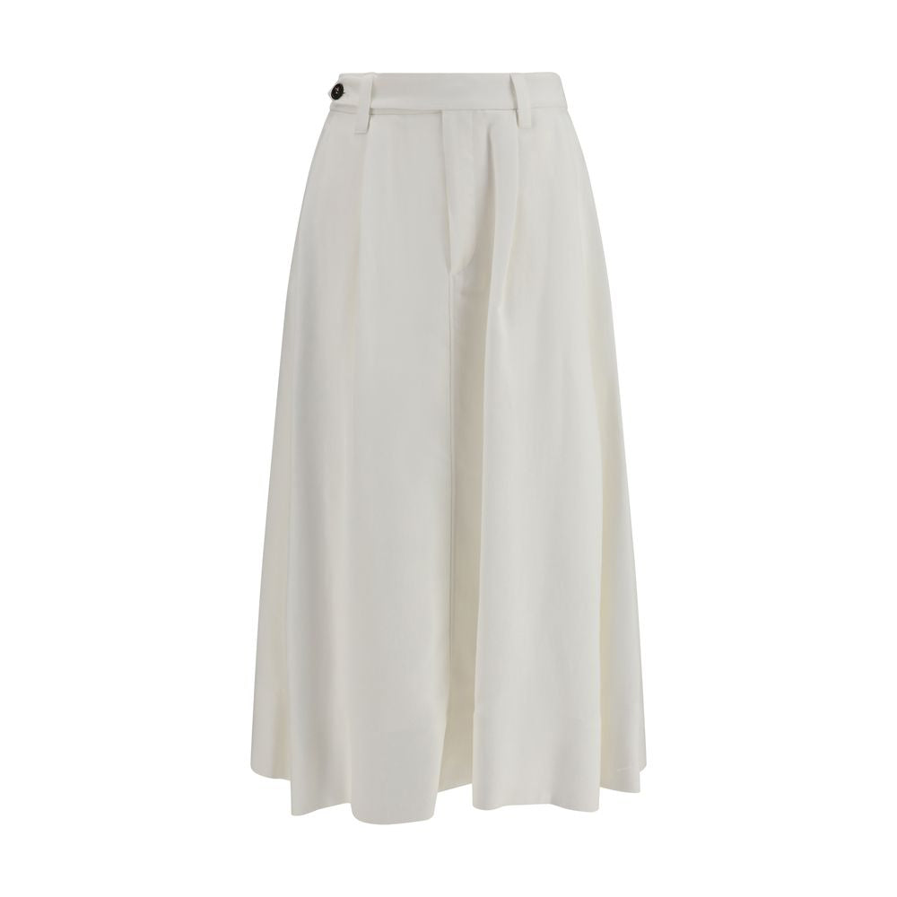 Brunello Cucinelli White Viscose Long Skirt Brunello Cucinelli