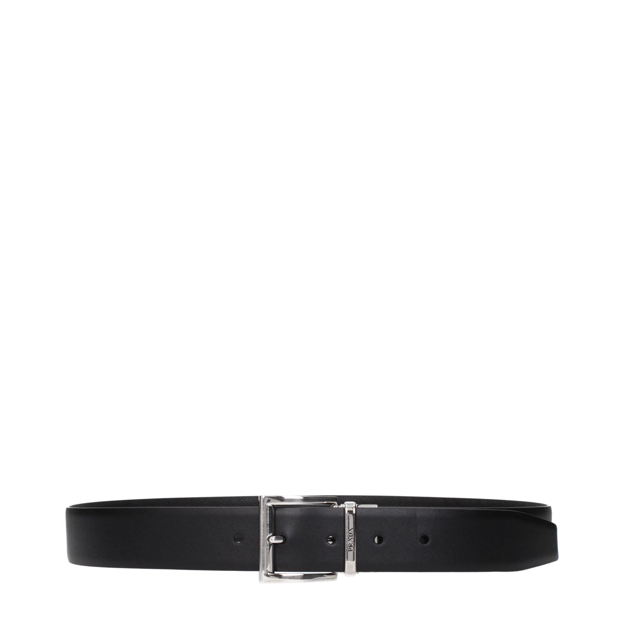 Prada Black Leather Regular Belt Prada