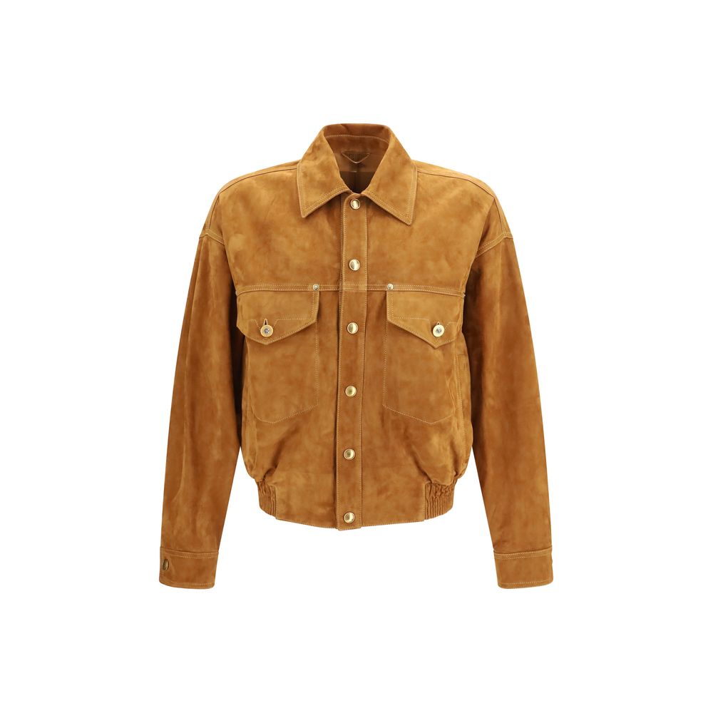 Versace Brown Lamb Ovis Aries Aries Leather Jacket Versace