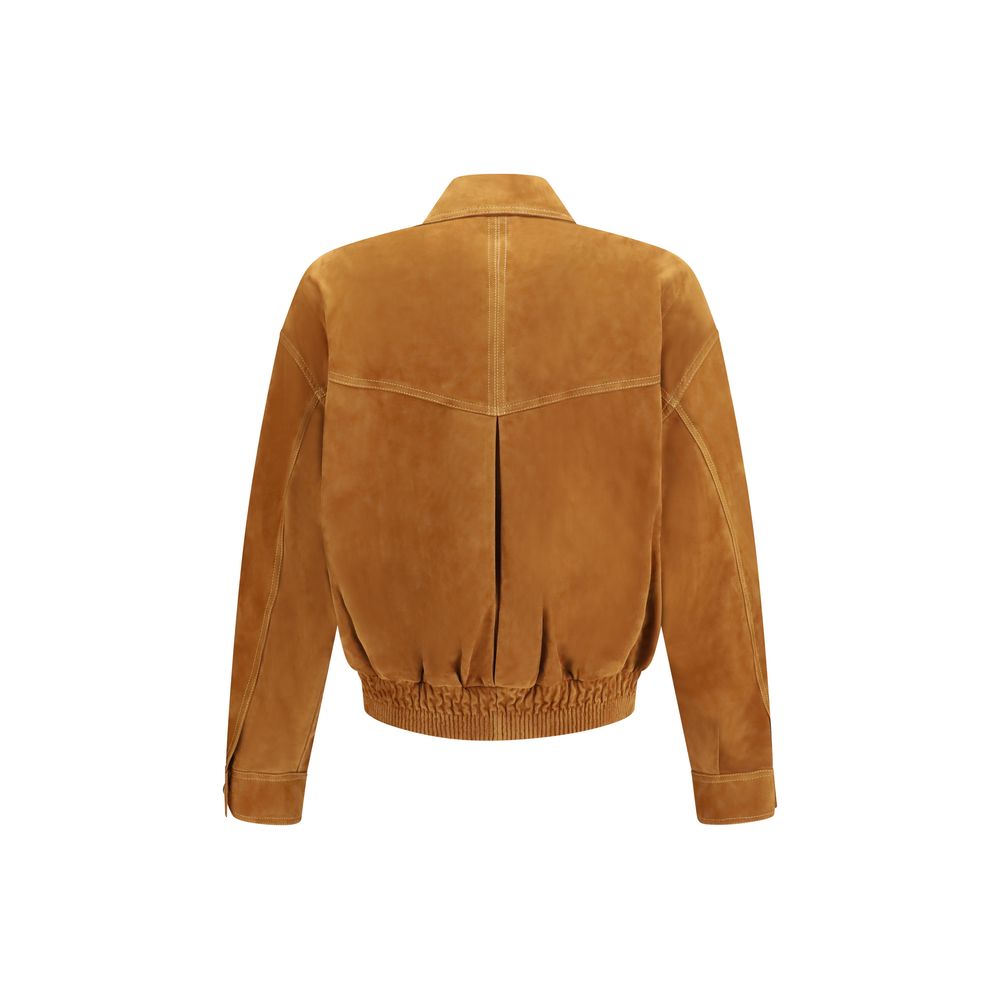 Versace Brown Lamb Ovis Aries Aries Leather Jacket Versace