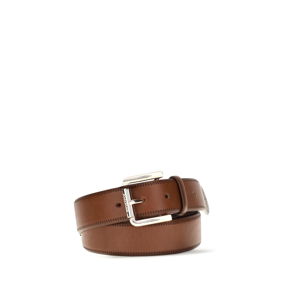 Max Mara Brown Calf Leather Bos Taurus Regular Belt Max Mara