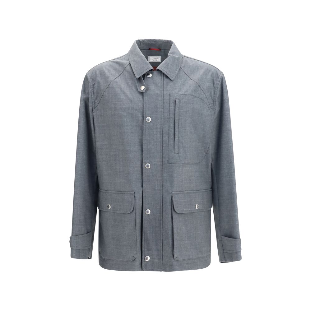 Brunello Cucinelli Gray Wool Oves Aries Full-Length Jacket Brunello Cucinelli