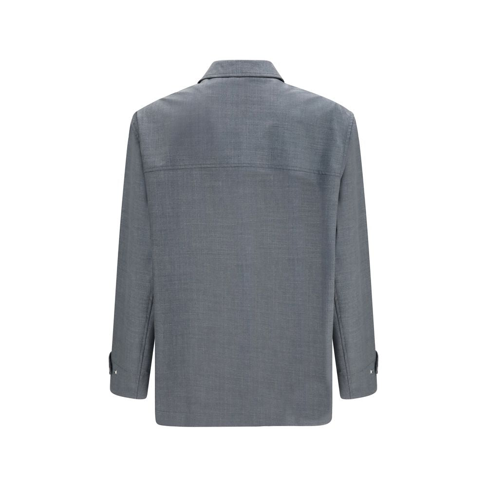 Brunello Cucinelli Gray Wool Oves Aries Full-Length Jacket Brunello Cucinelli