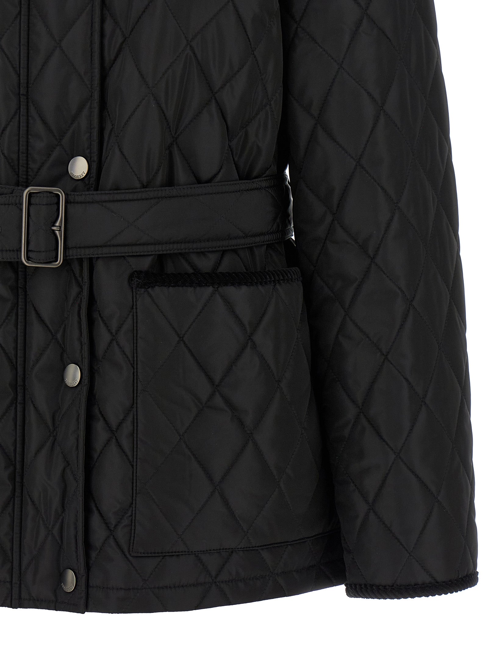 Burberry Black Polyamide Full-Length Jacket Burberry