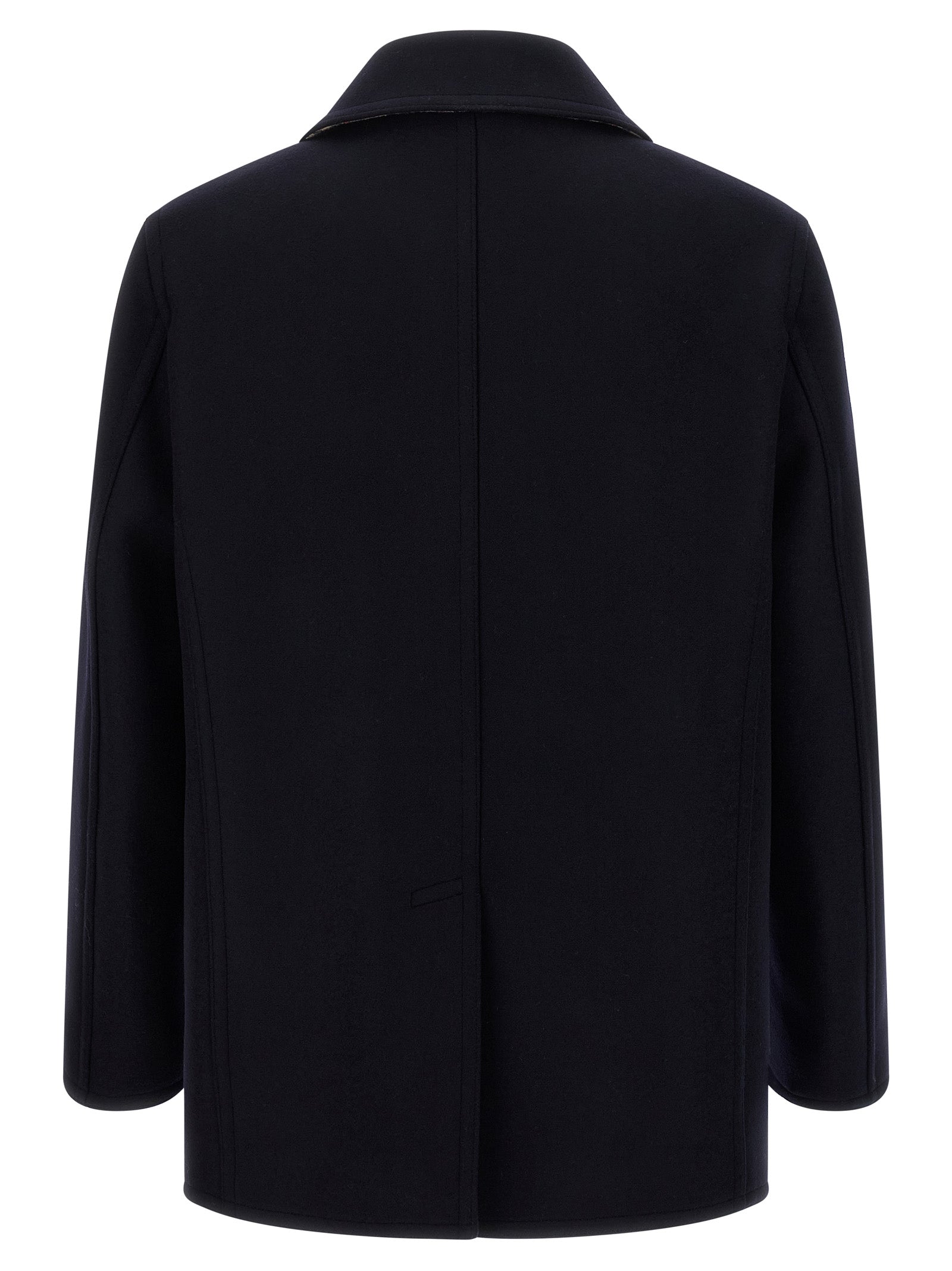 Burberry Blue Wool Coat Burberry
