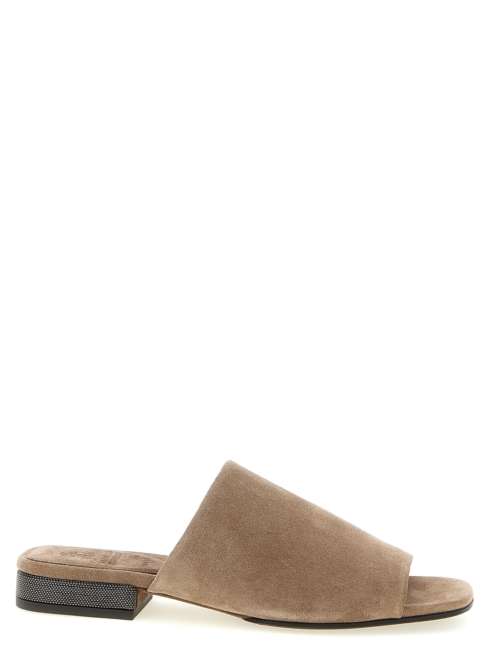Brunello Cucinelli Brown Calfskin Slides Brunello Cucinelli