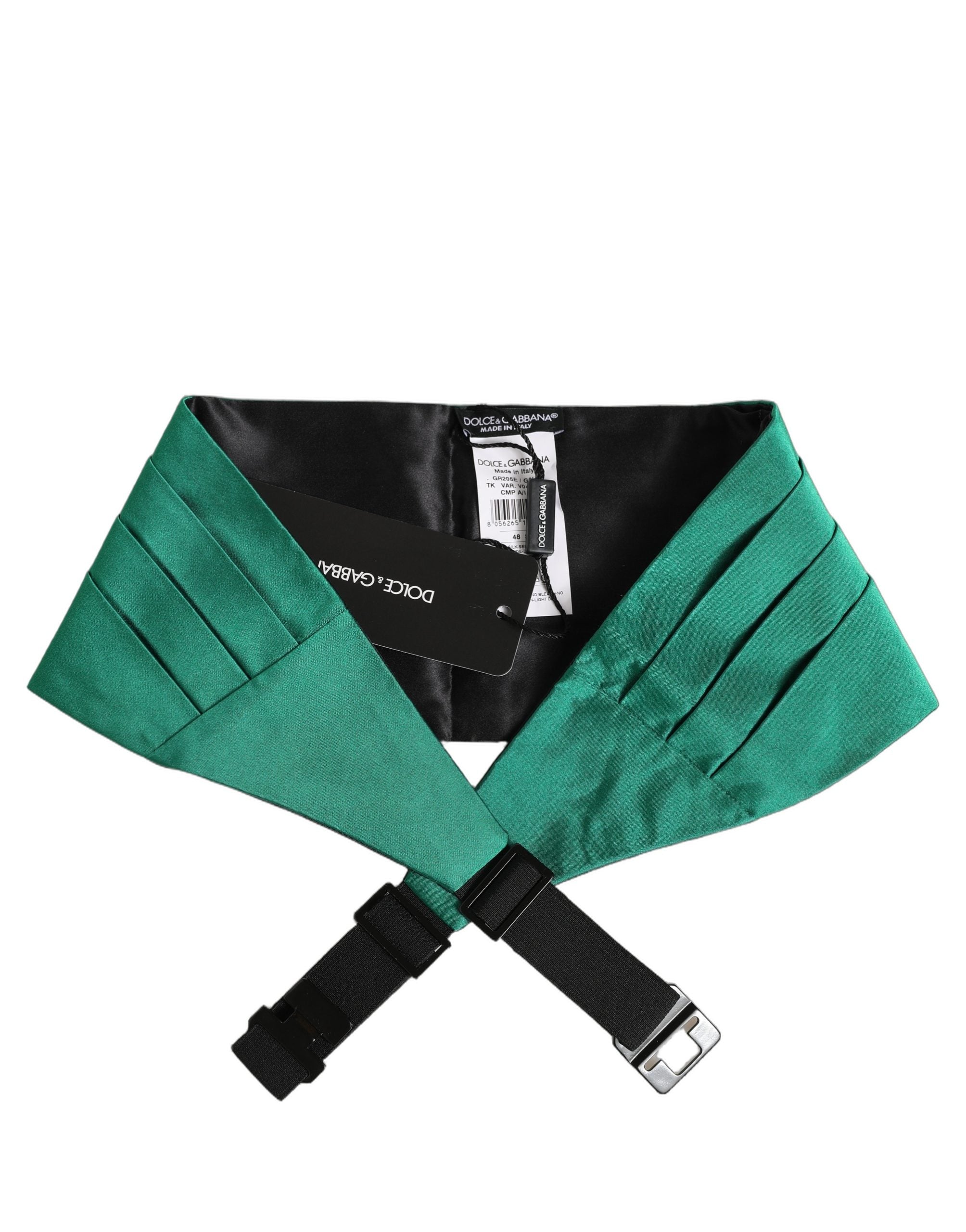 Dolce & Gabbana Green Men 100% Silk Belt Waist Cummerbund Dolce & Gabbana