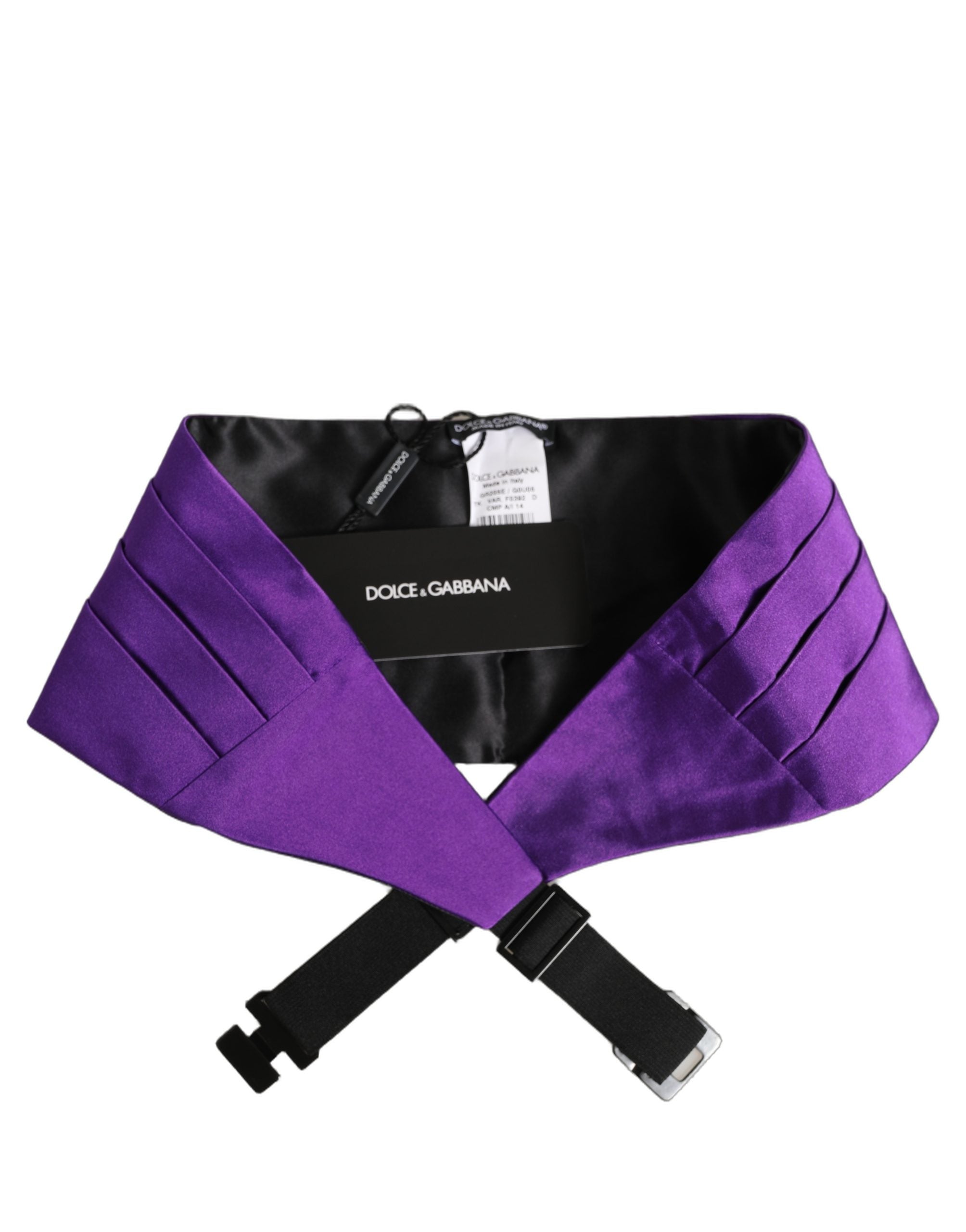 Dolce & Gabbana Violet Men 100% Silk Belt Waist Cummerbund Dolce & Gabbana