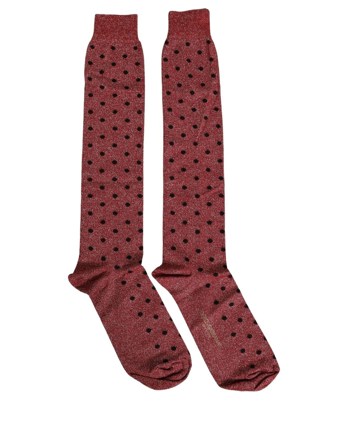 Dolce & Gabbana Maroon Polka Dot Over The Calf Accessory Socks Dolce & Gabbana