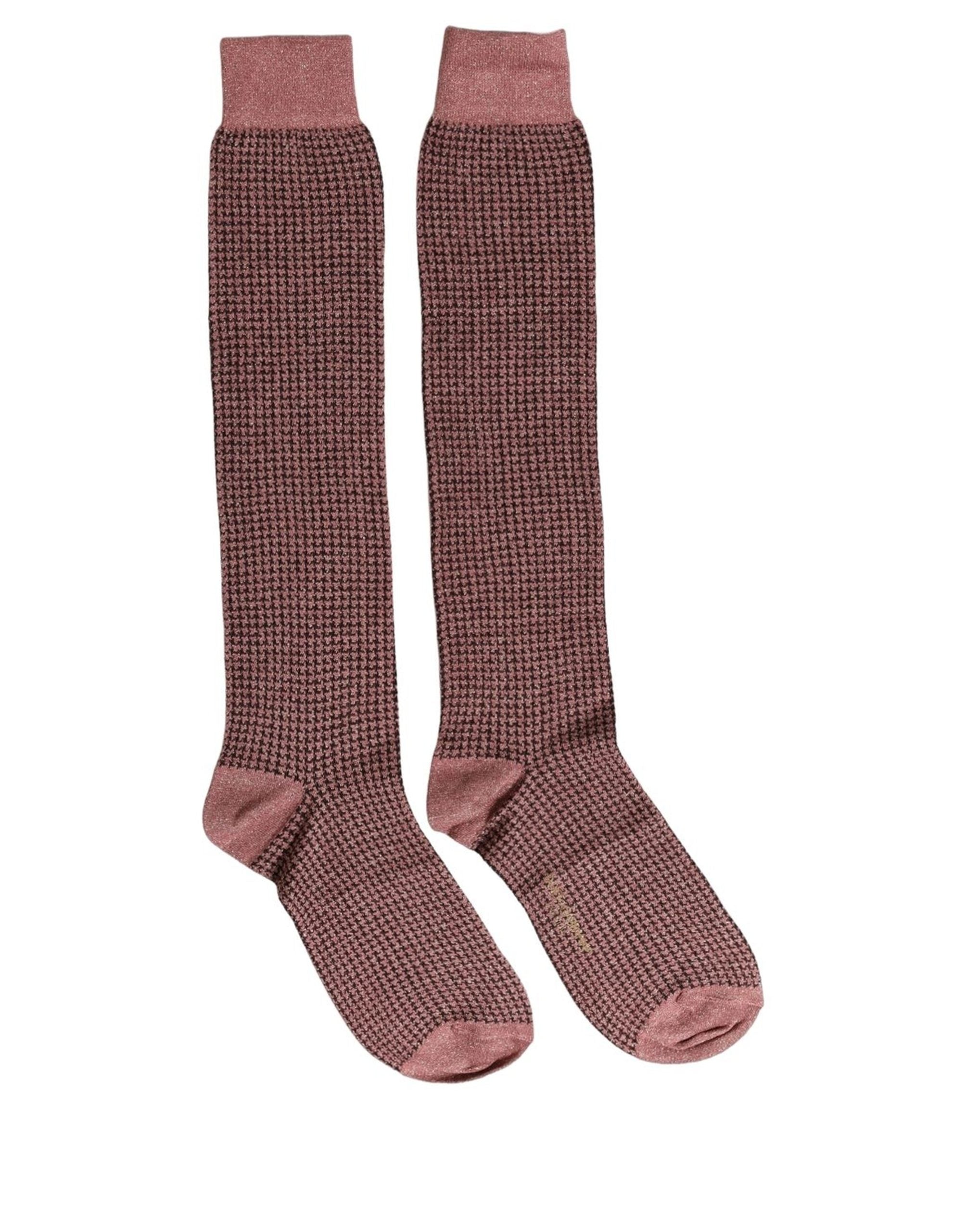 Dolce & Gabbana Dusty Pink Viscose Over The Calf Accessory Socks Dolce & Gabbana