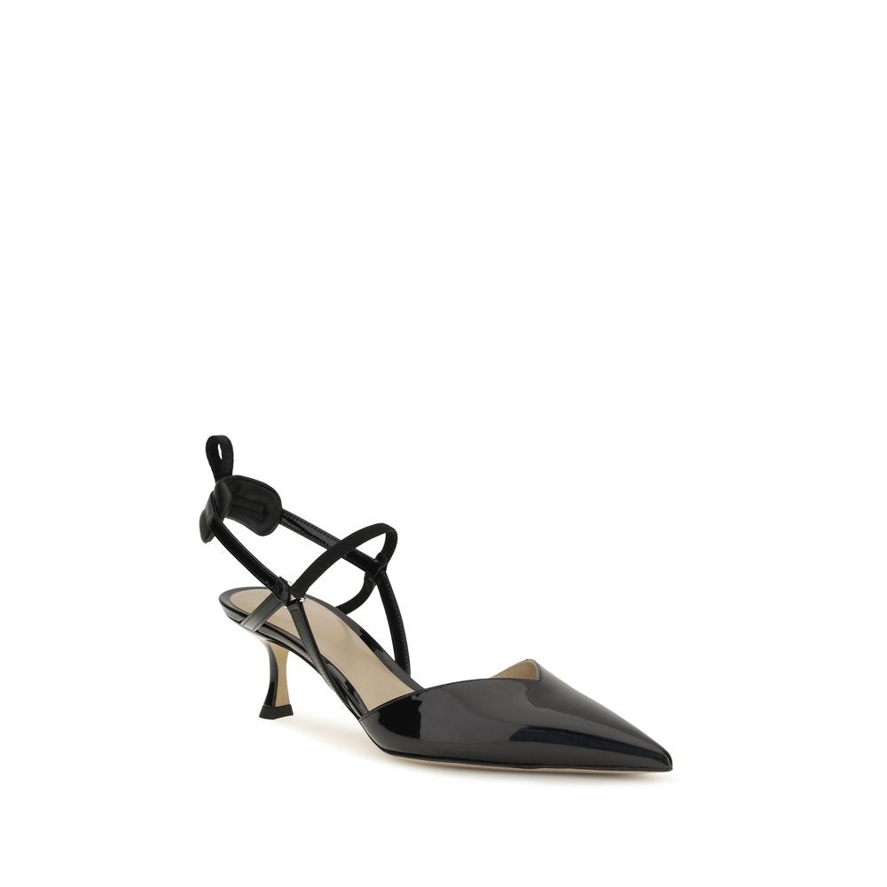 Fendi Black Calf Leather Bos Taurus High Heel Pumps Fendi