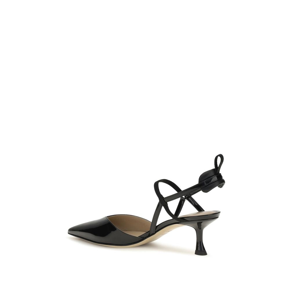 Fendi Black Calf Leather Bos Taurus High Heel Pumps Fendi