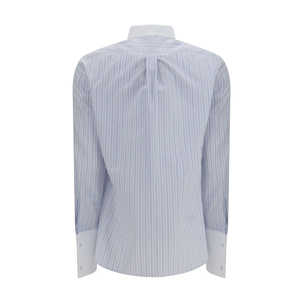 Tom Ford Blue Cotton Pattern Shirt Tom Ford