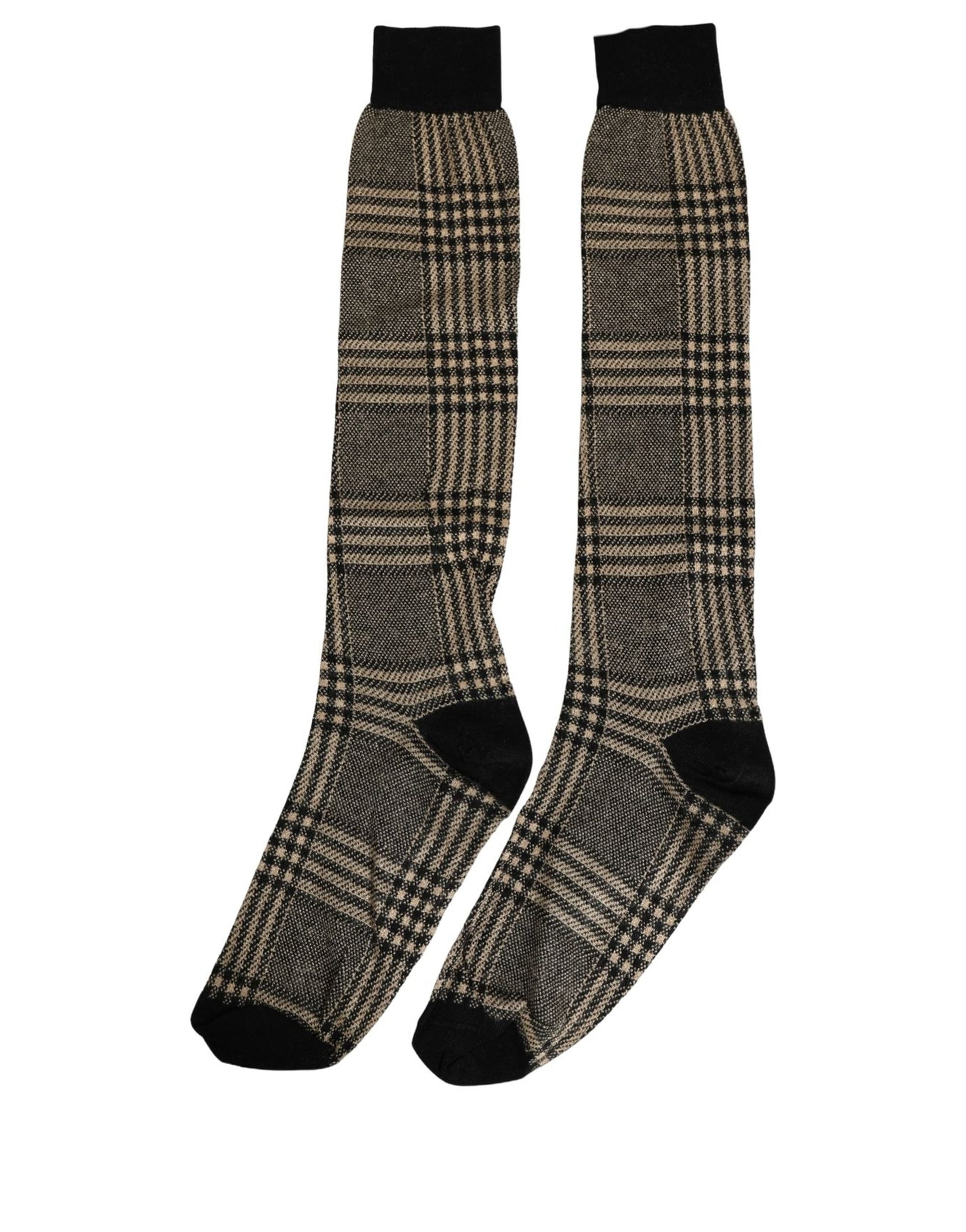Dolce & Gabbana Multicolor Plaid Viscose Knee High Accessory Socks Dolce & Gabbana